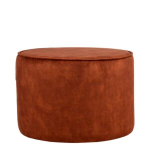 Möbel Exclusive Retro Sitzpouf in Rostfarben Velours