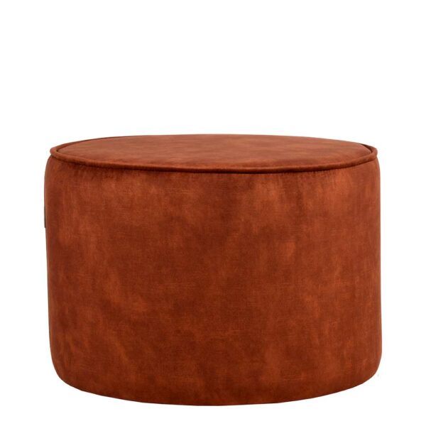 Möbel Exclusive Retro Sitzpouf in Rostfarben Velours