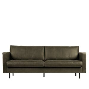 Basilicana Wohnzimmer Sofa in Olivgrün Recyclingleder 230 cm breit