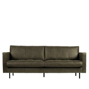 Basilicana Wohnzimmer Sofa in Olivgrün Recyclingleder 230 cm breit