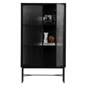 Basilicana Schrank Vitrine in Schwarz Industriedesign