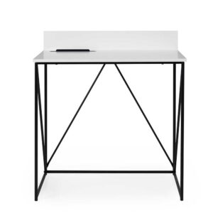 Doncosmo Design Schreibtisch mit Tablet Halterung Schwarz und Weiß