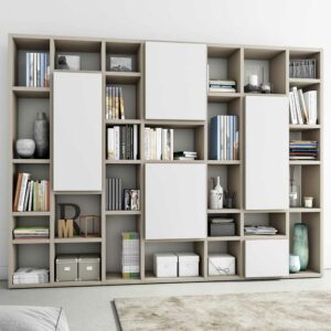 Star Möbel Bücher Regal in Beige und Weiß 222 cm hoch