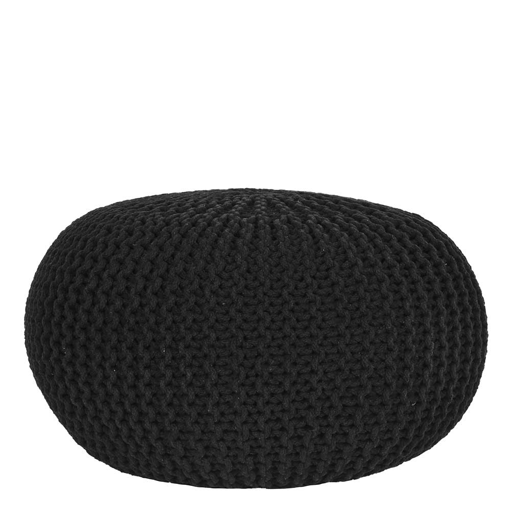 Möbel Exclusive Strickpouf in Schwarz Skandi Design