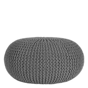 Möbel Exclusive Sitzpouf in Dunkelgrau Strickstoff