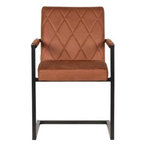 Möbel Exclusive Freischwingerstuhl in Cognac Braun 50 cm Sitzhöhe