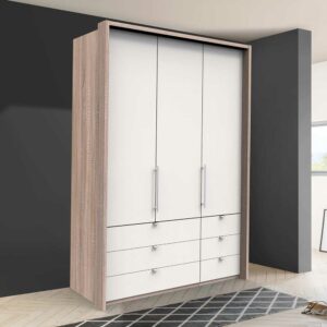 Franco Möbel Kompakter Kleiderschrank mit sechs Schubladen und zwei Türen modern