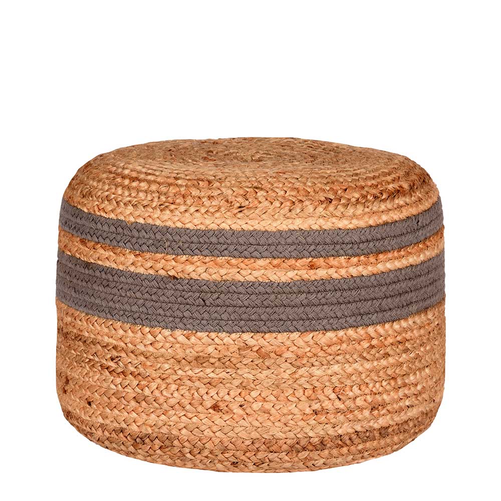 Möbel Exclusive Geflecht Pouf in Beige und Grau handgearbeitet