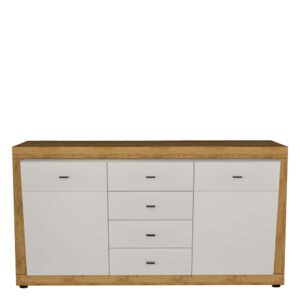Natura Classico Sideboard in Wildeichefarben und Weiß Hochglanz 160 cm breit