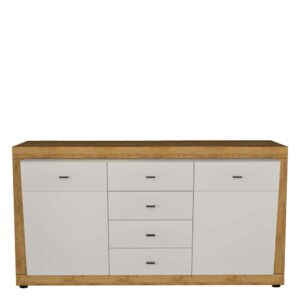 Natura Classico Sideboard in Wildeichefarben und Weiß Hochglanz 160 cm breit