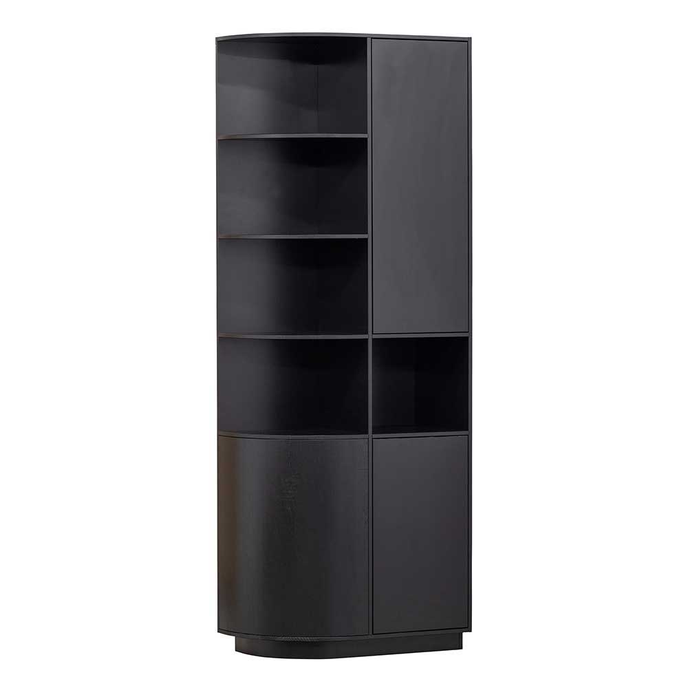 Basilicana Wohnzimmer Seitenschrank schwarz in modernem Design 210 cm hoch