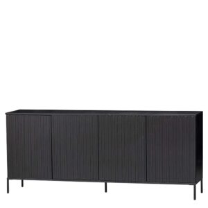 Basilicana Schwarzes Skandi Stil Sideboard 200 cm breit 85 cm hoch