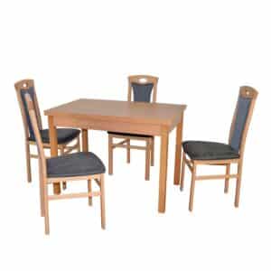 Möbel4Life Esszimmer Sitzgruppe in Buchefarben und Anthrazit klassisch (fünfteilig)