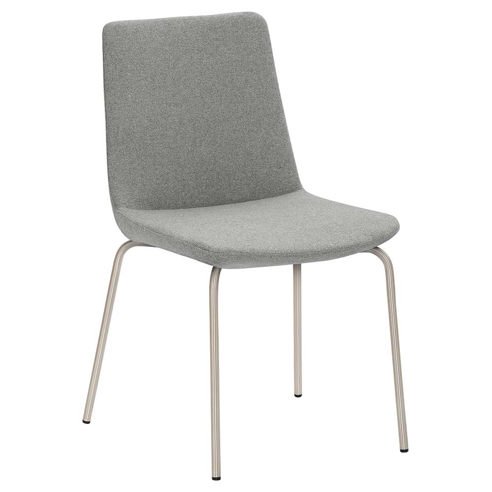 PerfectFurn Grau melierter Küchenstuhl aus Stahl Bezug aus Webstoff