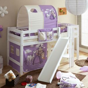 Massivio Mädchenbett mit Rutsche Prinzessin Design