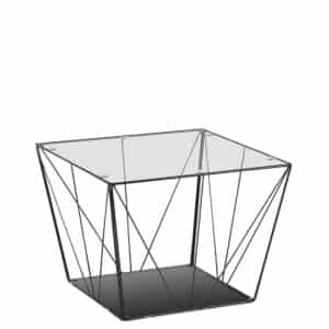 4Home Design Glastisch mit Draht-Gestell 60 cm breit