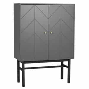 TopDesign Highboard mit Metallgriffen Grau