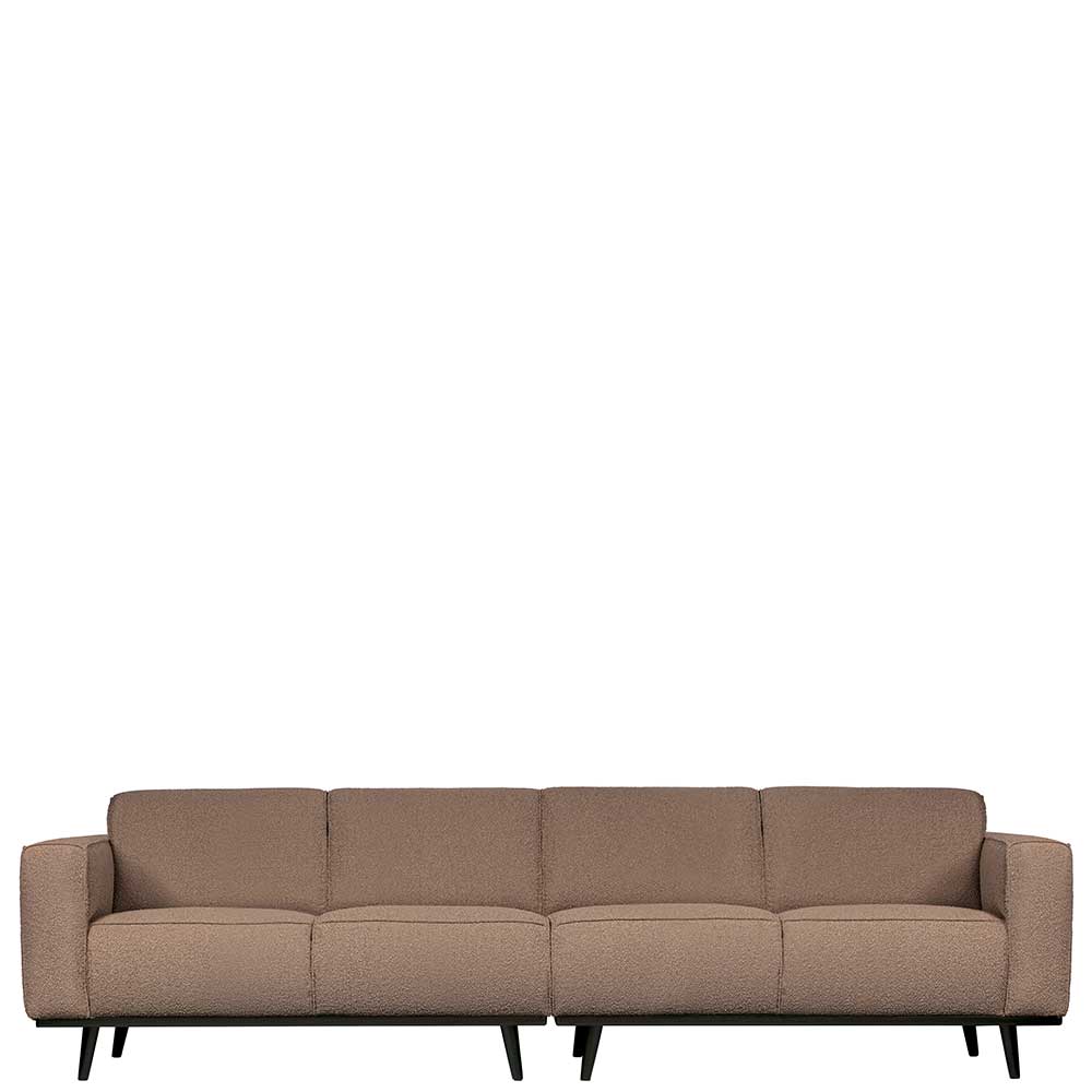 Basilicana Dreisitzer Sofa in Hellbraun Stoff Federkern