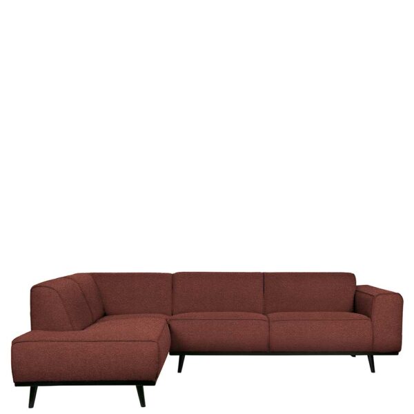 Basilicana Ecksofa in Rotbraun Stoff 45 cm Sitzhöhe