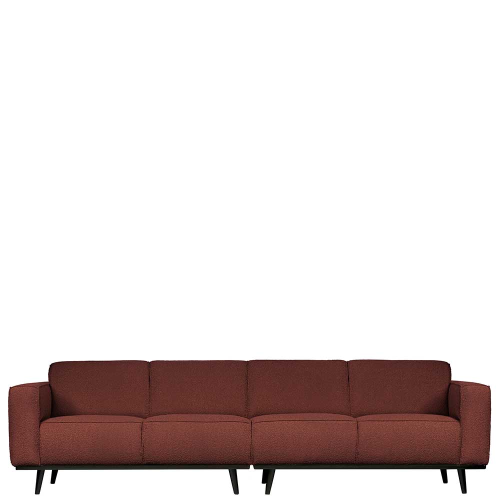 Basilicana Couch in Rotbraun Stoff Federkern