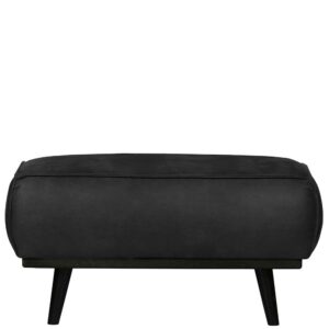 Basilicana Couchhocker in Schwarz Kunstwildleder 80 cm breit