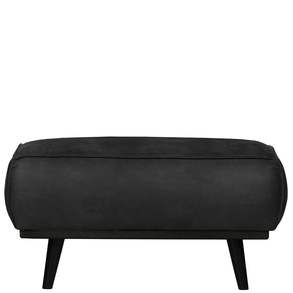 Basilicana Couchhocker in Schwarz Kunstwildleder 80 cm breit