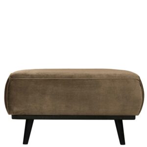 Basilicana Samt Hocker in Taupe 80 cm breit