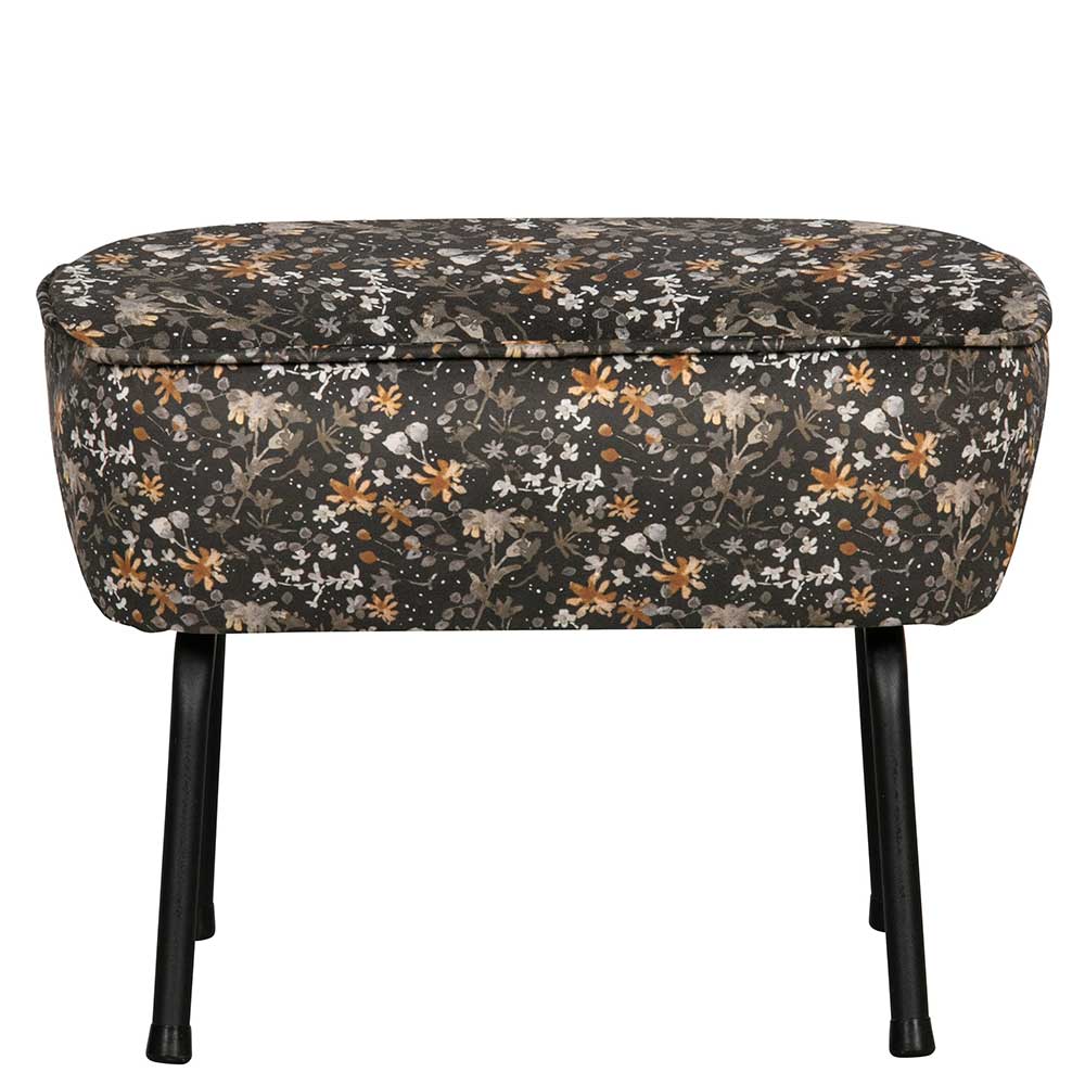 Basilicana Fußhocker floral gemustert Retrostil