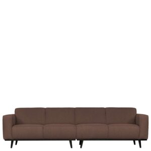 Basilicana Federkern Sofa in Dunkelbraun Stoff modern