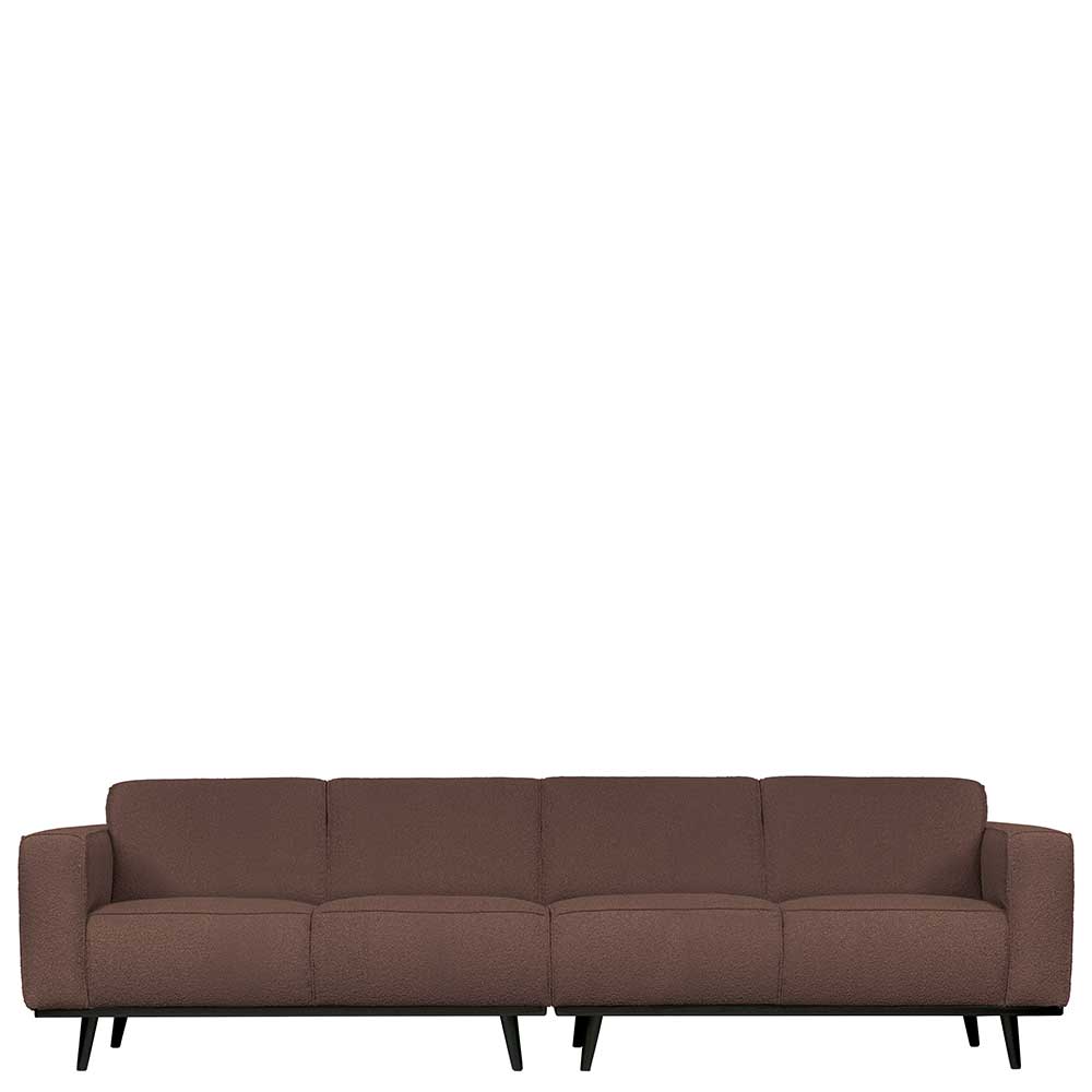 Basilicana Federkern Sofa in Dunkelbraun Stoff modern