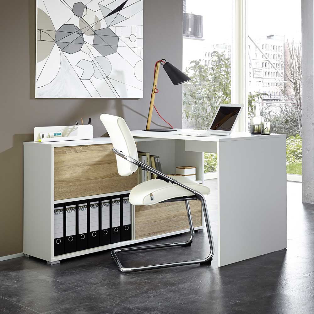 Möbel Exclusive Büro Schreibtisch mit Regalteil 120 cm breit