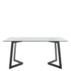 Möbel4Life Esszimmertisch mit Glasplatte und Metall Bügelgestell 160 cm breit