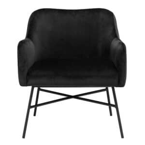 Möbel4Life Wohnzimmer Sessel in Schwarz Samt Metall Vierfußgestell