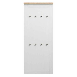 Möbel4Life Landhaus Wandgarderobe in Weiß 120 cm hoch mit 8 Haken