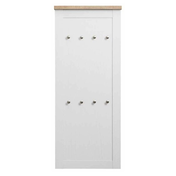 Möbel4Life Landhaus Wandgarderobe in Weiß 120 cm hoch mit 8 Haken