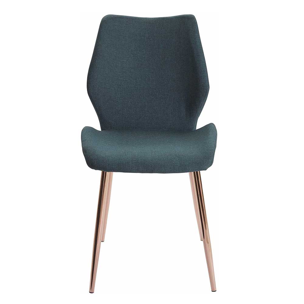 Möbel4Life Moderne Esstisch Stühle in Dunkelgrün Kupferfarben (2er Set)
