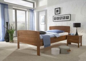 BestLivingHome Einzelbett aus Holz mit Komforthöhe