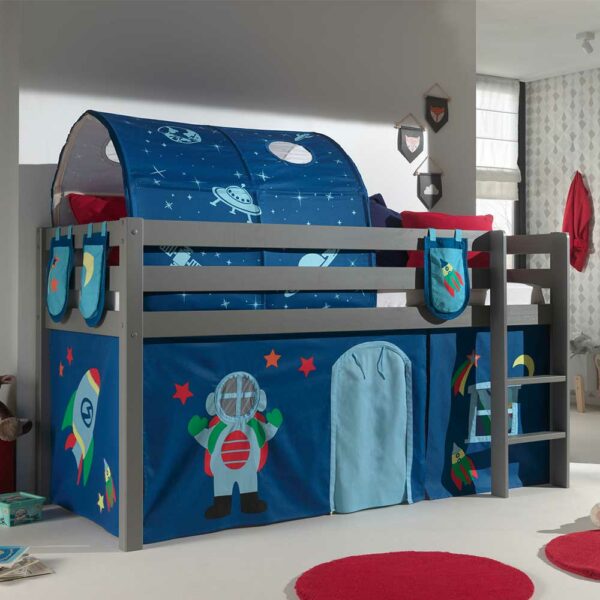 4Home Abenteuerbett in Grau und Blau Astronaut Motiv