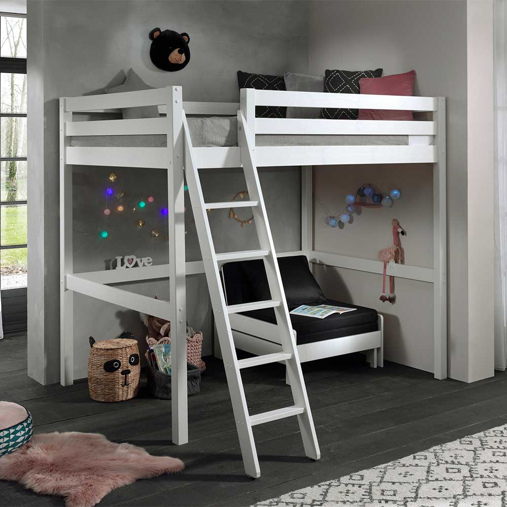 4Home Kinderzimmer Set mit Sessel in Weiß Kiefer Massivholz (zweiteilig)