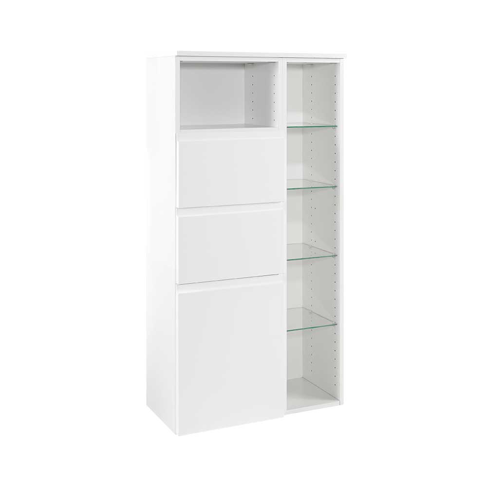 Star Möbel Midischrank in Weiß Hochglanz modern