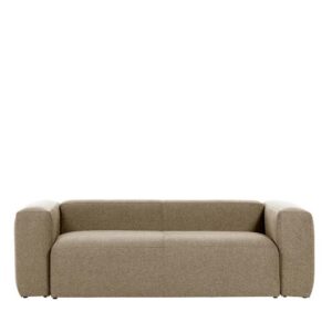 4Home Wohnzimmer Couch in Beige Chenille Bezug