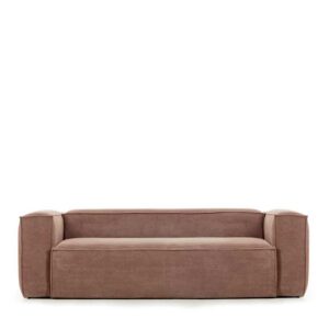 4Home Dreisitzer Sofa in Rosa Cord Bezug