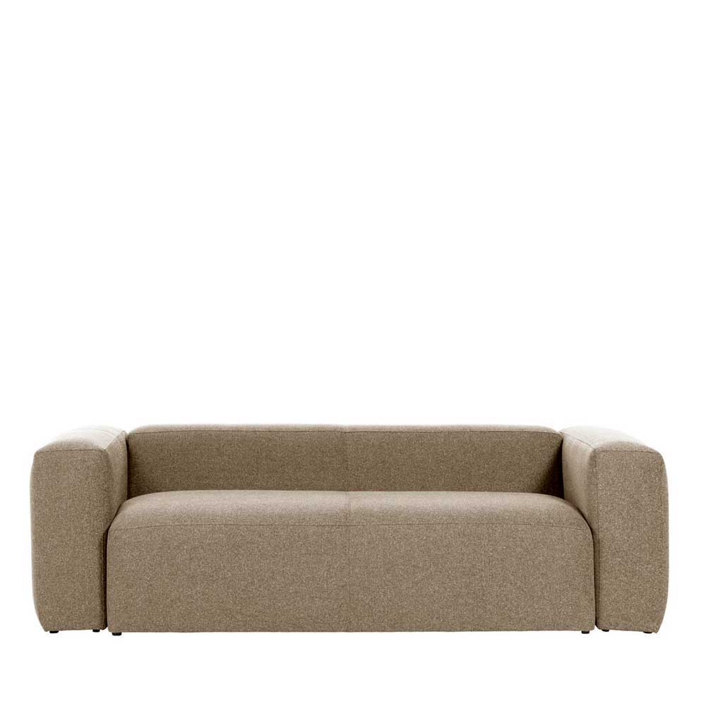 4Home Dreisitzer Couch in Beige Chenillegewebe