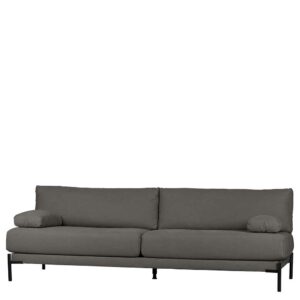 Basilicana Hochwertige Dreisitzer Couch in Anthrazit Bezug aus Canvas