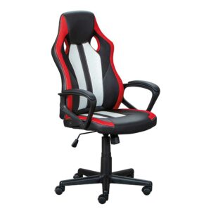 TopDesign Gaming Drehstuhl in Schwarz Rot Weiss 47 cm Sitztiefe