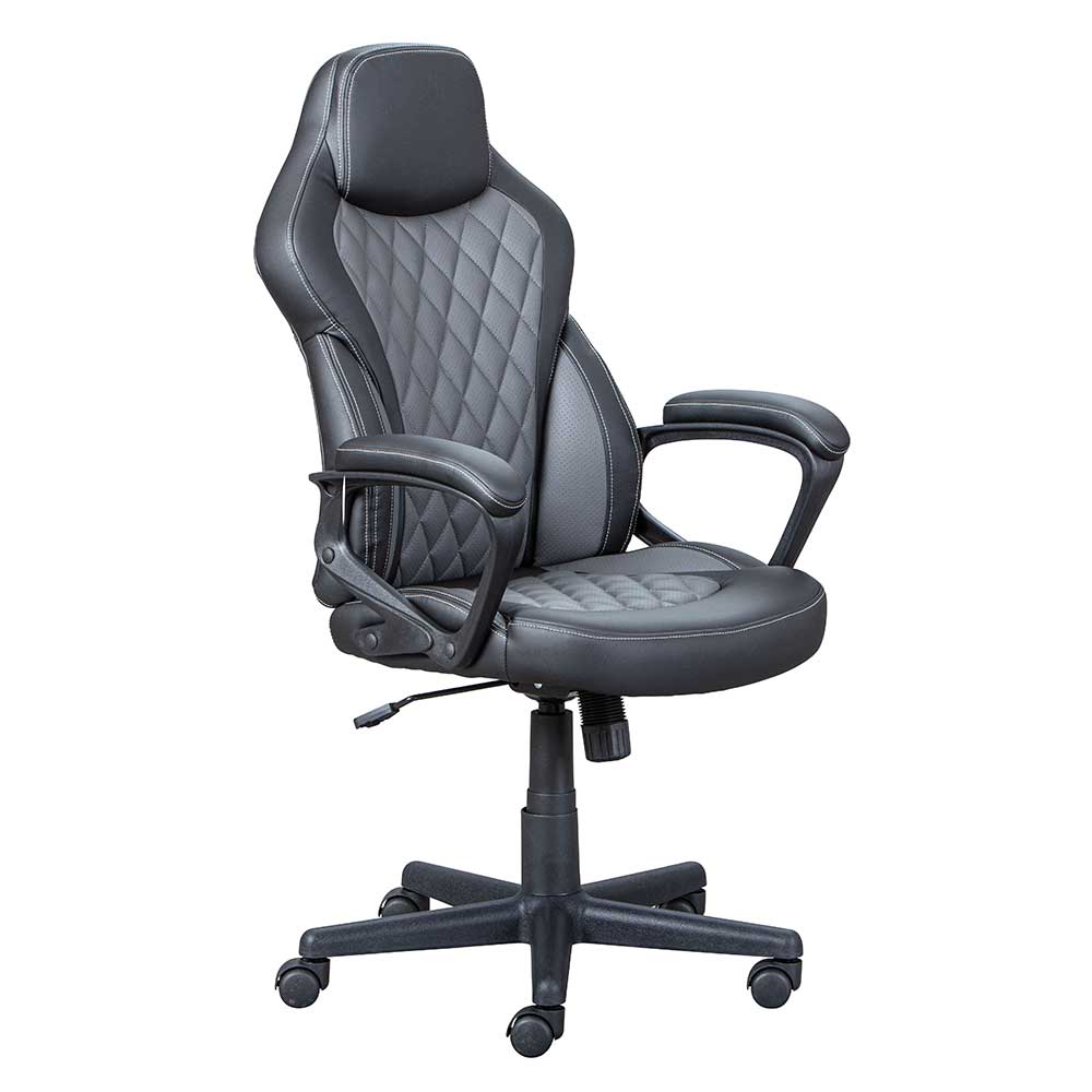 TopDesign Chef Sessel ergonomisch in Schwarz und Grau modernem Design