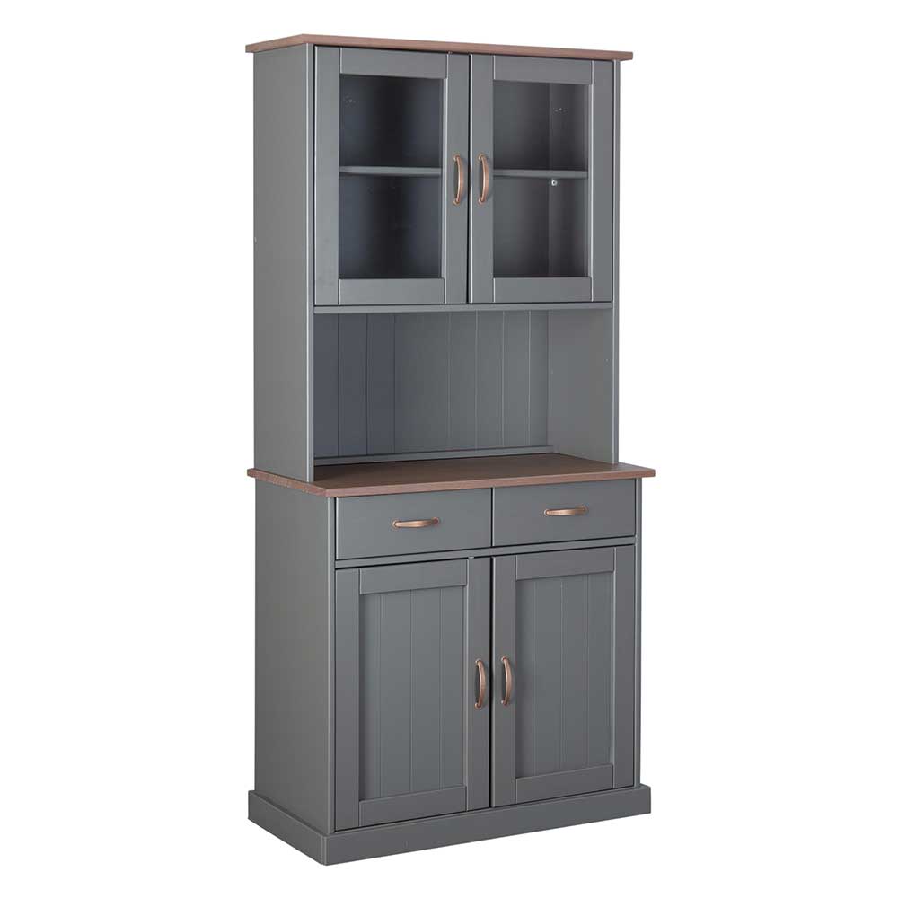 TopDesign Country Buffetschrank in Grau und Braun Kiefer Massivholz