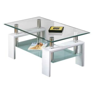 TopDesign Couchtisch mit Glasplatte modern