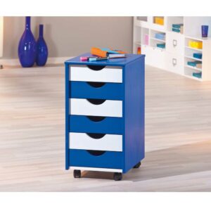 TopDesign Schreibtischcontainer in Blau-Weiß Weiß