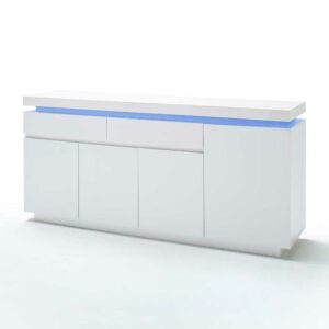 TopDesign Hochglanz Sideboard mit LED Beleuchtung Weiß